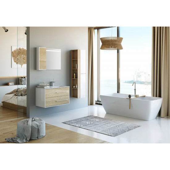 Тумба с раковиной AQWELLA 5 stars Miami 90 R правая, Дуб сонома