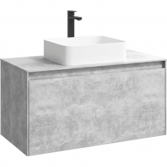 Тумба с раковиной AQWELLA 5 stars Mobi 100 бетон светлый