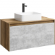 Тумба с раковиной AQWELLA 5 stars Mobi 100 дуб балтийский, бетон светлый