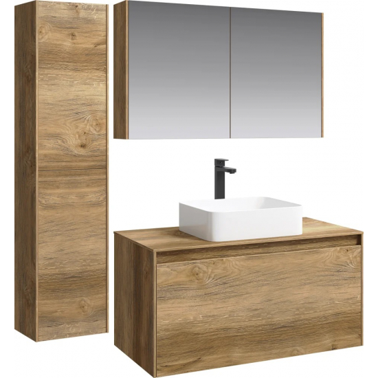 Тумба с раковиной AQWELLA 5 stars Mobi 100 дуб балтийский