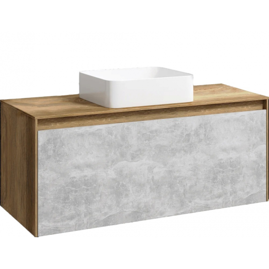 Тумба с раковиной AQWELLA 5 stars Mobi 120 дуб балтийский, бетон светлый