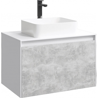 Тумба с раковиной AQWELLA 5 stars Mobi 80 белая, бетон светлый