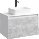 Тумба с раковиной AQWELLA 5 stars Mobi 80 белая, бетон светлый