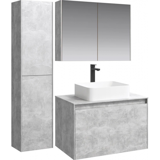 Тумба с раковиной AQWELLA 5 stars Mobi 80 бетон светлый