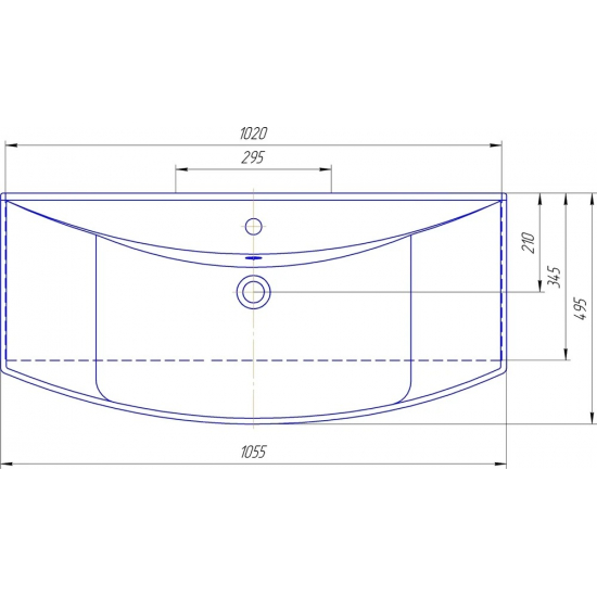 Тумба с раковиной AQWELLA  Allegro 105 подвесная, с 2 ящиками