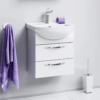 Тумба с раковиной AQWELLA  Allegro 50 подвесная, с 2 ящиками