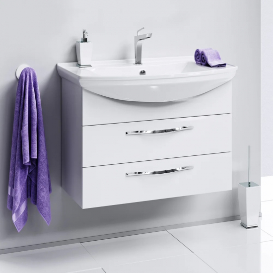 Тумба с раковиной AQWELLA  Allegro 75 подвесная, с 2 ящиками