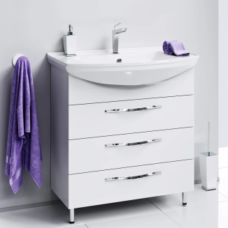 Тумба с раковиной AQWELLA  Allegro 75 с 3 ящиками