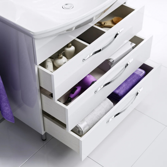 Тумба с раковиной AQWELLA  Allegro 75 с 3 ящиками