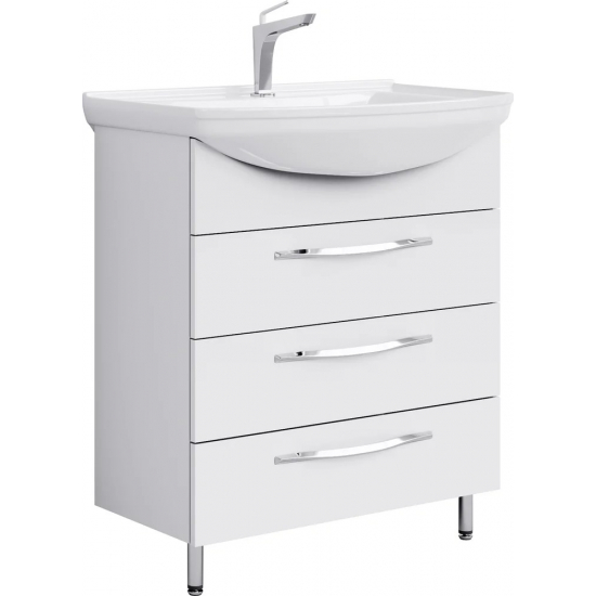 Тумба с раковиной AQWELLA  Allegro 75 с 3 ящиками