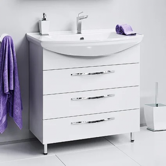 Тумба с раковиной AQWELLA  Allegro 85 с 3 ящиками