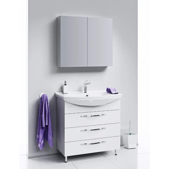 Тумба с раковиной AQWELLA  Allegro 85 с 3 ящиками