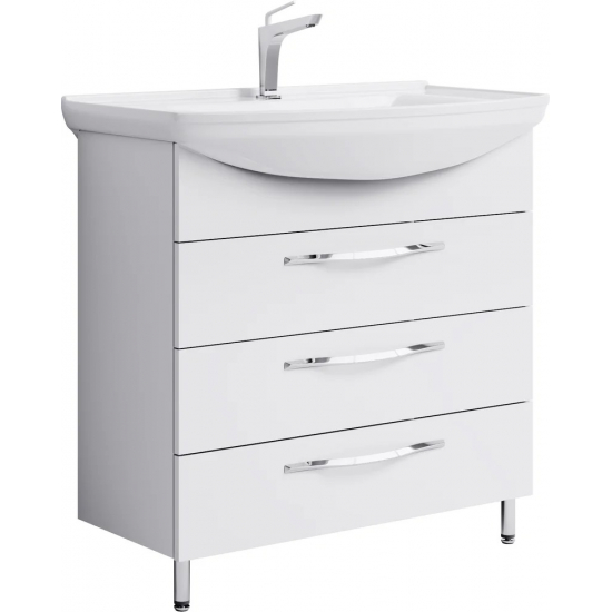 Тумба с раковиной AQWELLA  Allegro 85 с 3 ящиками