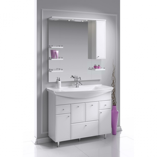 Тумба с раковиной AQWELLA Barcelona 105 с бельевой корзиной