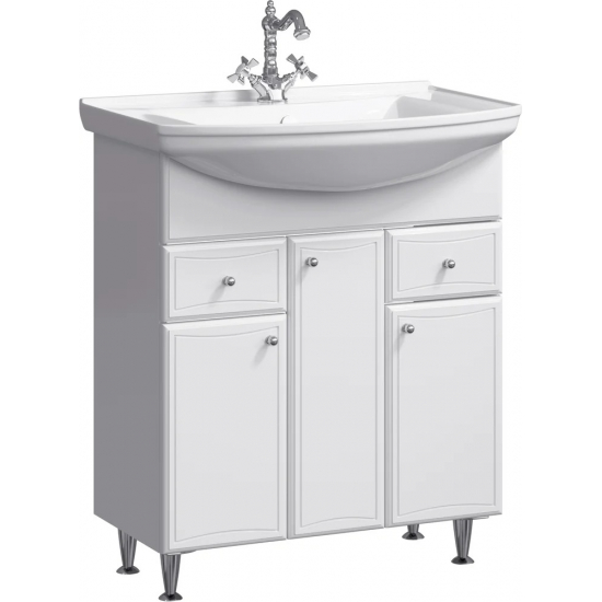 Тумба с раковиной AQWELLA Barcelona 85 с бельевой корзиной