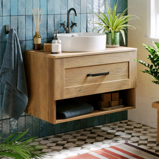 Тумба с раковиной AQWELLA Craft 80 дуб балтийский  