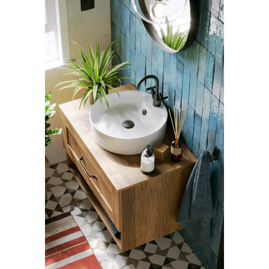 Тумба с раковиной AQWELLA Craft 80 дуб балтийский  