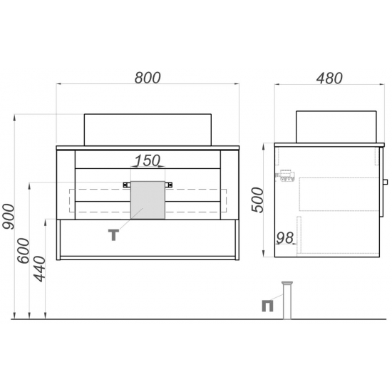 Тумба с раковиной AQWELLA Craft 80 дуб балтийский  