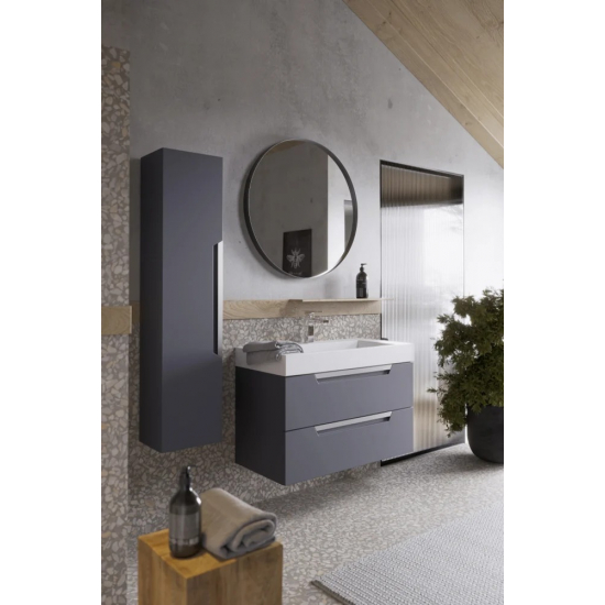 Тумба с раковиной AQWELLA Cube 90 серая матовая
