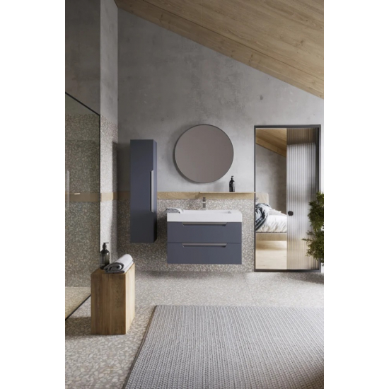 Тумба с раковиной AQWELLA Cube 90 серая матовая