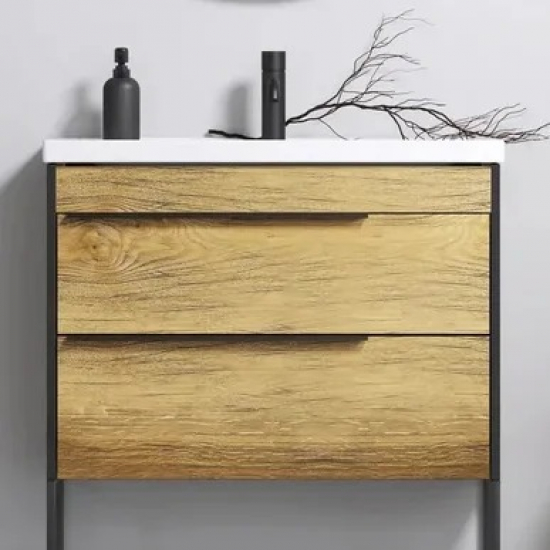 Тумба с раковиной AQWELLA Fargo 80 дуб балтийский