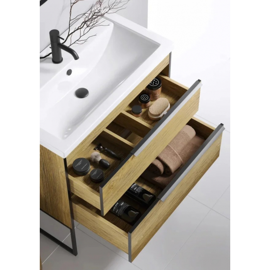 Тумба с раковиной AQWELLA Fargo 80 дуб балтийский