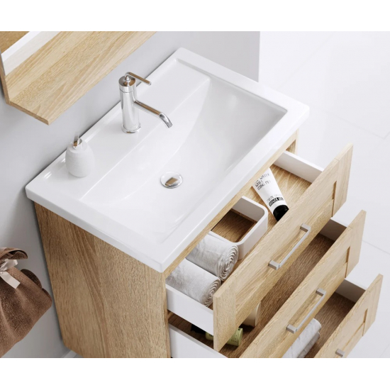 Тумба с раковиной AQWELLA Foster 60 подвесная, дуб сонома