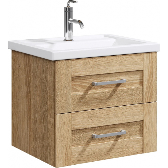 Тумба с раковиной AQWELLA Foster 60 подвесная, дуб сонома