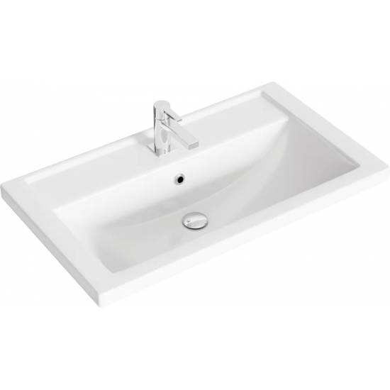 Тумба с раковиной AQWELLA Foster 80 напольная, дуб сонома