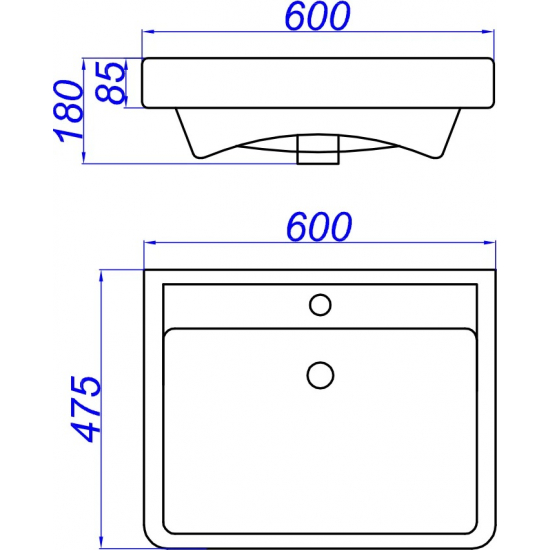 Тумба с раковиной AQWELLA Neo 60 напольная