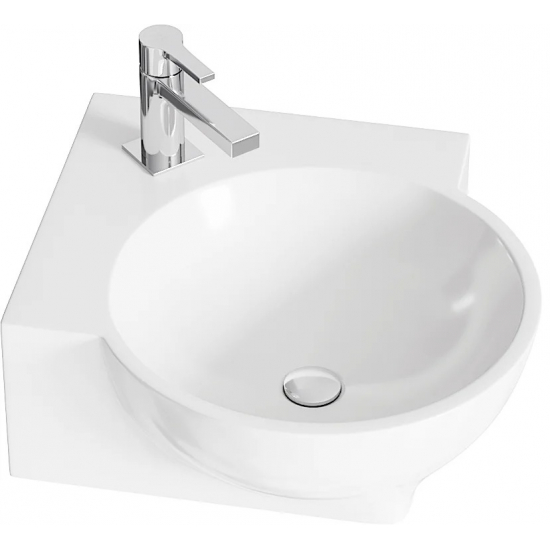 Тумба с раковиной AQWELLA Porto 45 угловая, белая, фурнитура белая