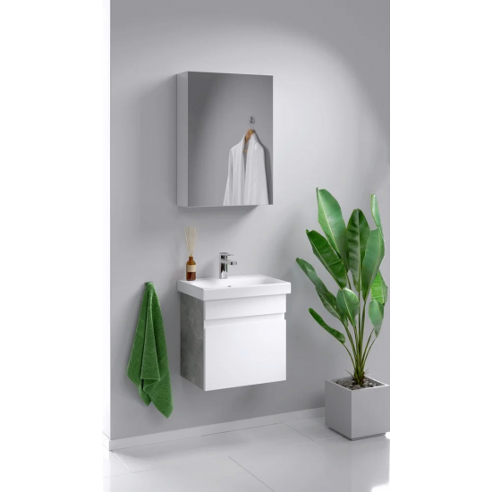 Тумба с раковиной AQWELLA Smart 50 бетон светлый