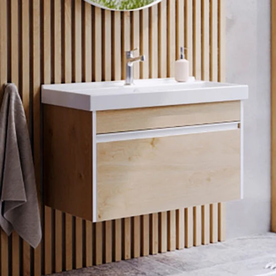 Тумба с раковиной AQWELLA Urban 100 подвесная, дуб давос