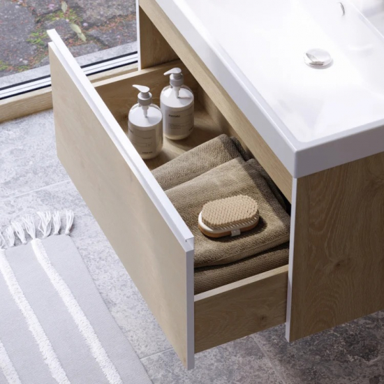 Тумба с раковиной AQWELLA Urban 100 подвесная, дуб давос