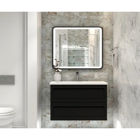 Тумба с раковиной ART&MAX Platino 100, подвесная, черная матовая