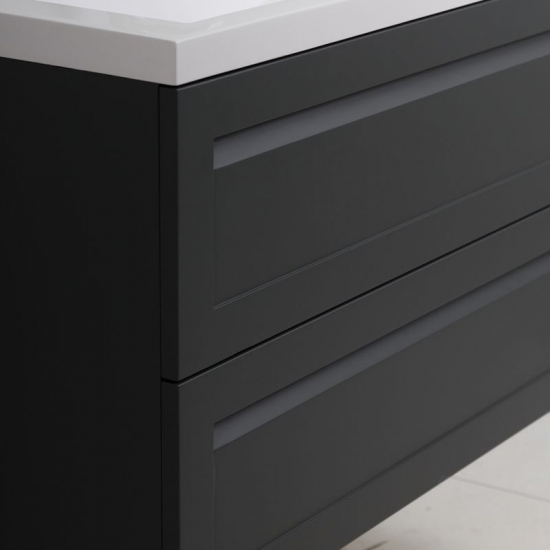 Тумба с раковиной ART&MAX Platino 100, подвесная, черная матовая