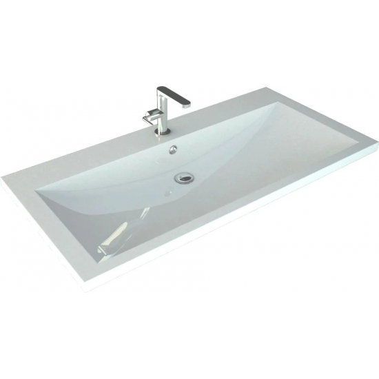 Тумба с раковиной ART&MAX Platino 100, подвесная, черная матовая