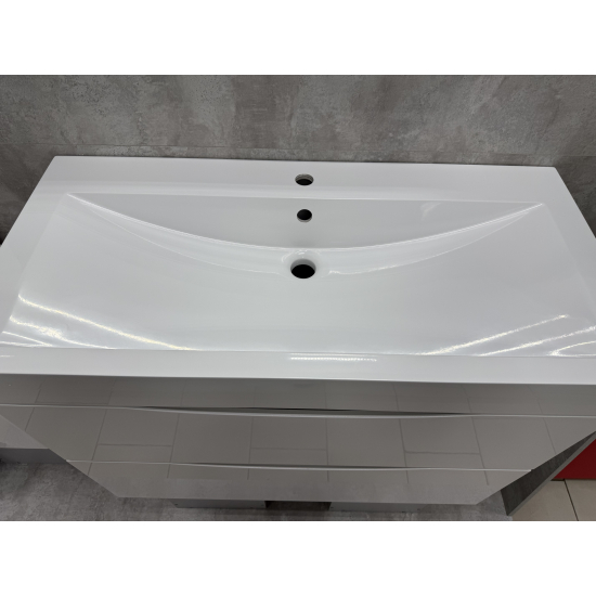 Тумба с раковиной AURA Андрея 100-2 напольная, белая