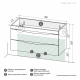 Тумба с раковиной AURA Андрея 100-2 пд подвесная, белая