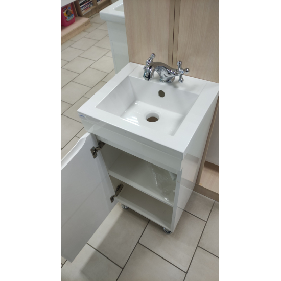 Тумба с раковиной AURA Андрея 40 L левая напольная, белая