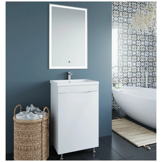 Тумба с раковиной AURA Андрея 40 L левая напольная, белая