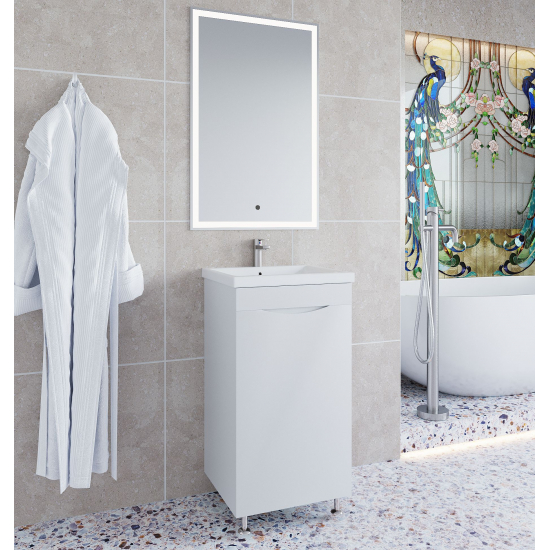 Тумба с раковиной AURA Андрея 40 L левая напольная, белая