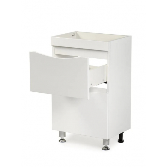 Тумба с раковиной AURA Андрея 50-2 напольная, белая 