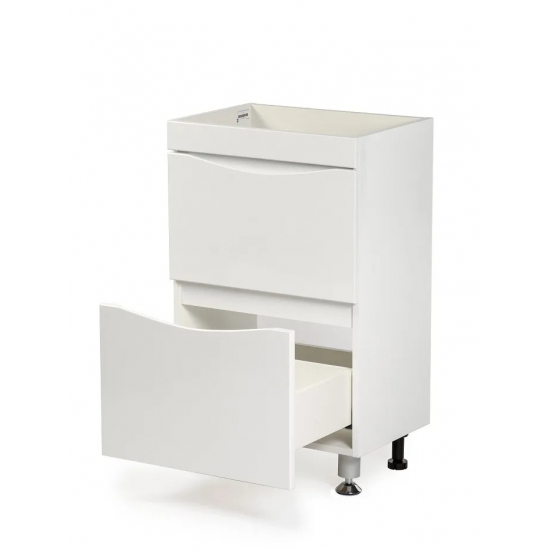 Тумба с раковиной AURA Андрея 50-2 напольная, белая 