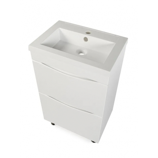 Тумба с раковиной AURA Андрея 50-2 напольная, белая 
