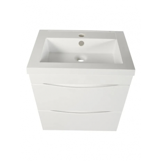 Тумба с раковиной AURA Андрея 50-2 пд подвесная, белая