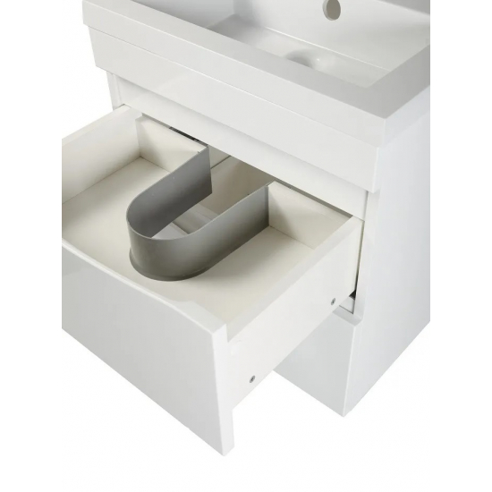 Тумба с раковиной AURA Андрея 50-2 пд подвесная, белая