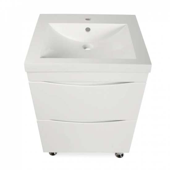 Тумба с раковиной AURA Андрея 58-2 напольная, белая 