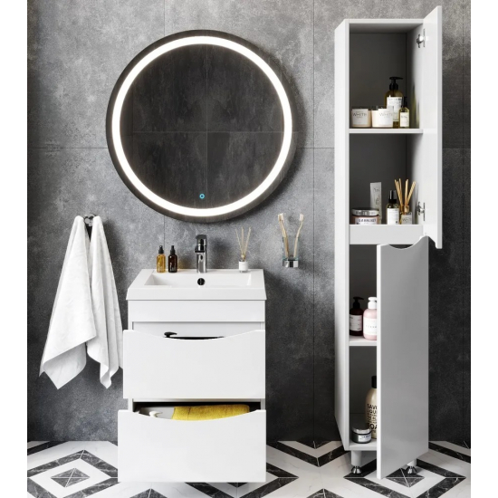 Тумба с раковиной AURA Андрея 58-2 напольная, белая 