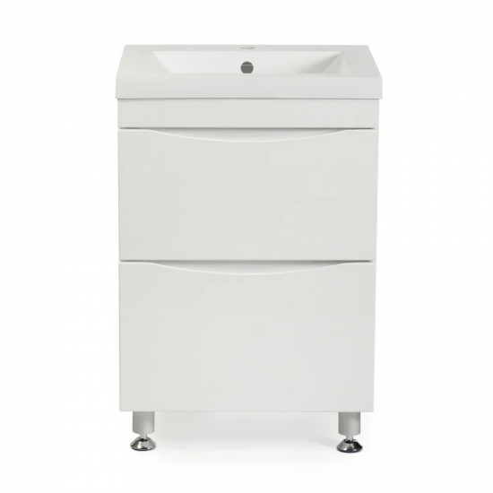Тумба с раковиной AURA Андрея 58-2 напольная, белая 